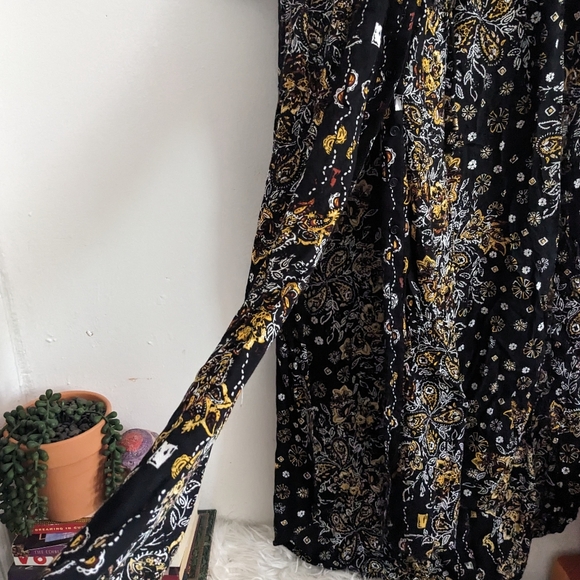Poupette St Barth Black Floral Midi Dress XS - Picture 6 of 11